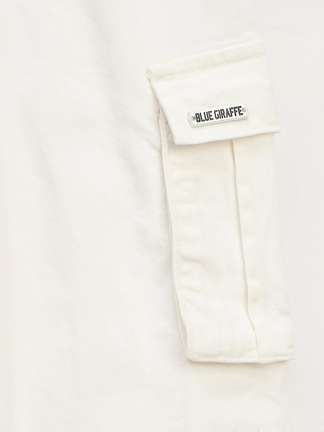 Blue Giraffe Girls White Loose Fit Solid Jeans