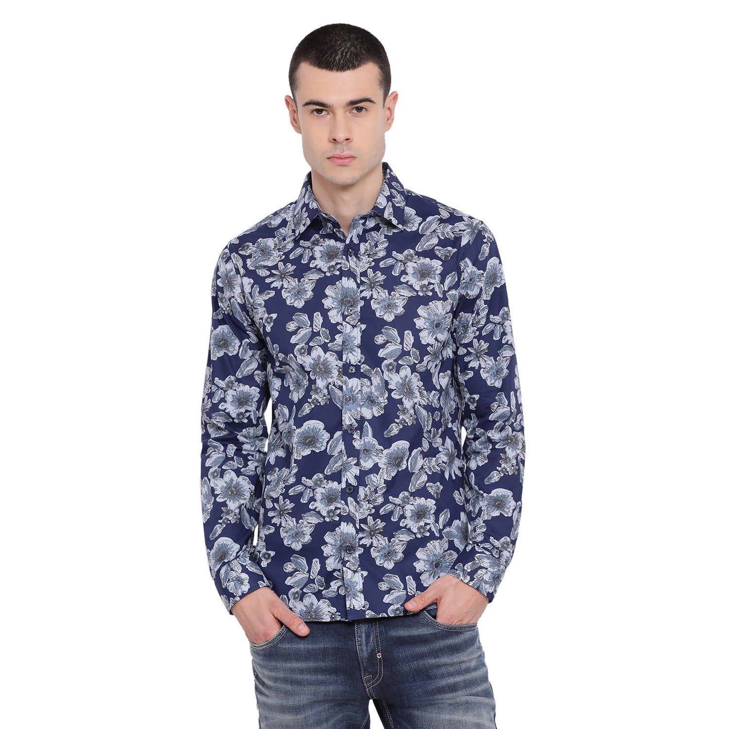 Matinique Men Blue Printed Collar Shirt