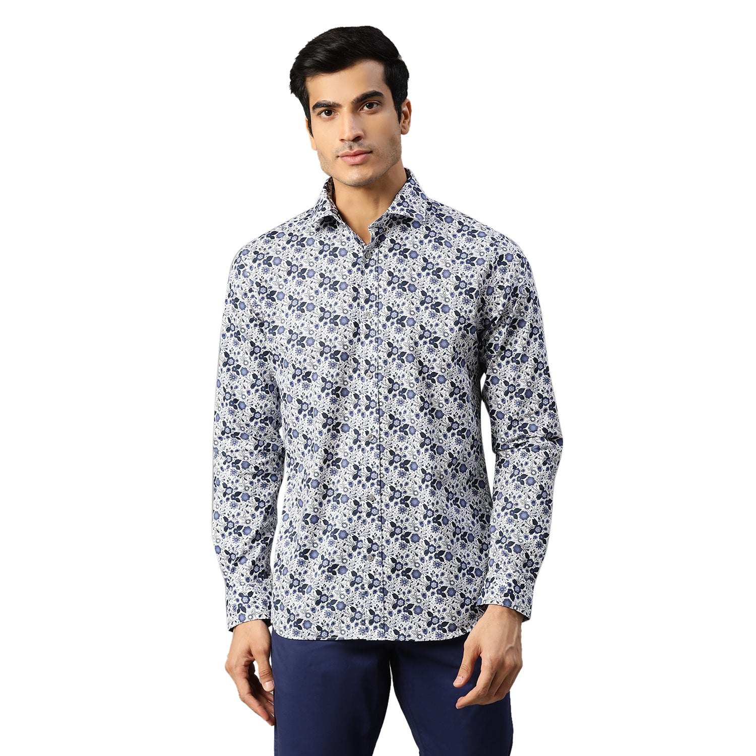 Matinique Men Navy Printed Collar Shirt