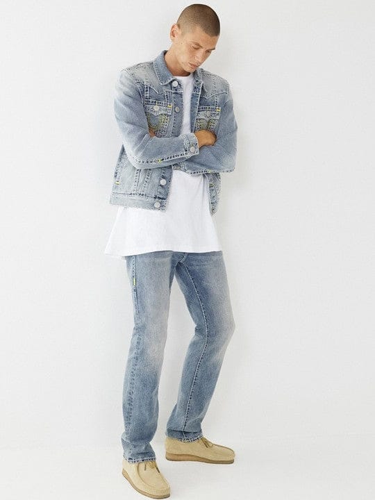 True Religion Men Blue Regular Fit Jacket