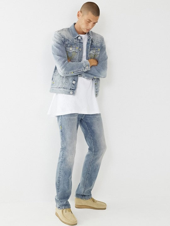 True Religion Men Blue Regular Fit Jacket