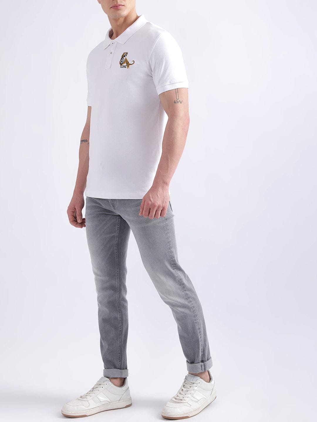 Iconic Men White Polo Tshirt