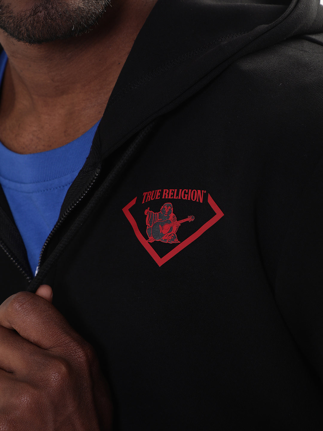 True Religion Men Black Solid Round Neck Sweatshirt