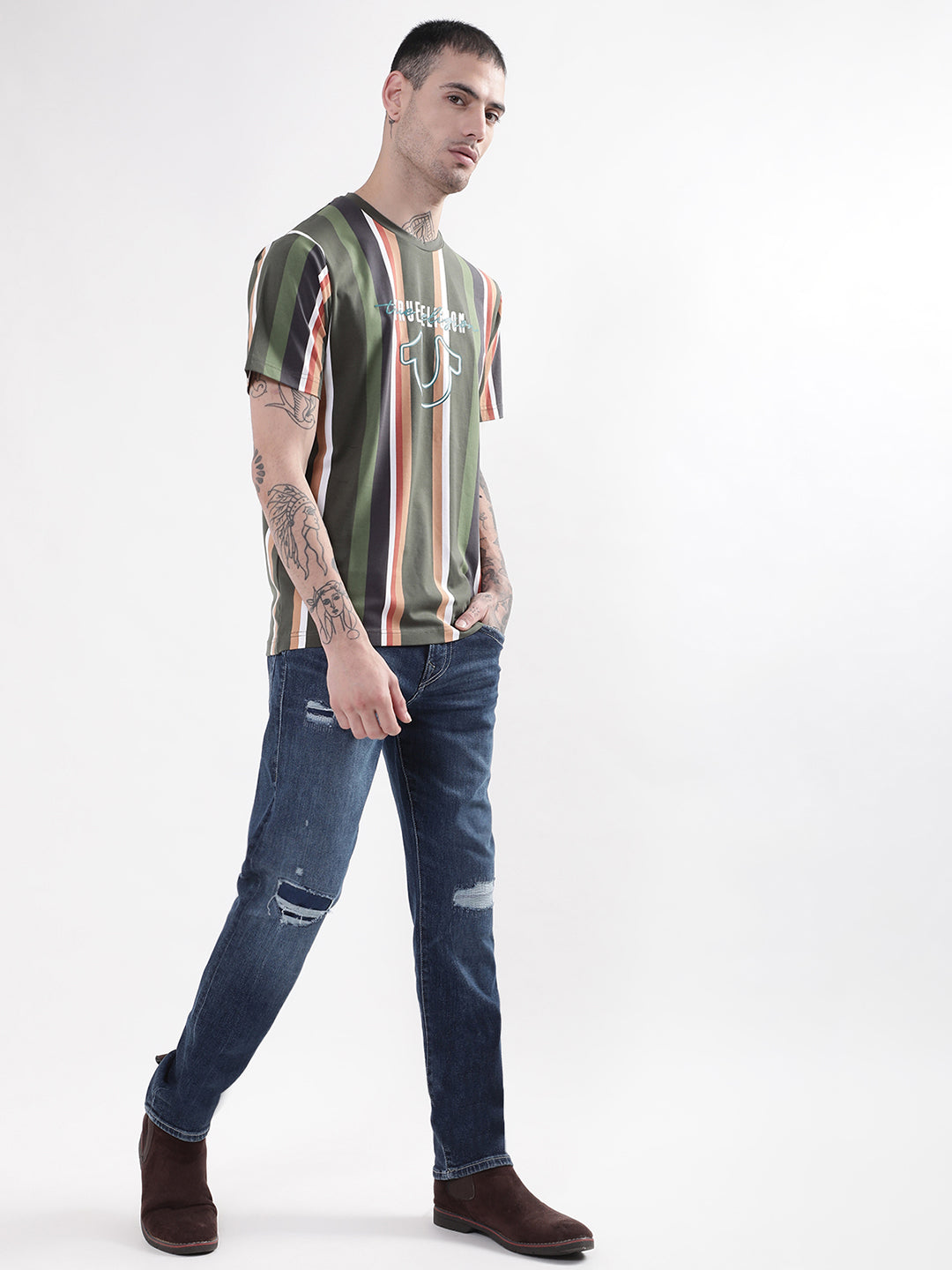 True Religion Multi Digital Logo Regular Fit T-Shirt