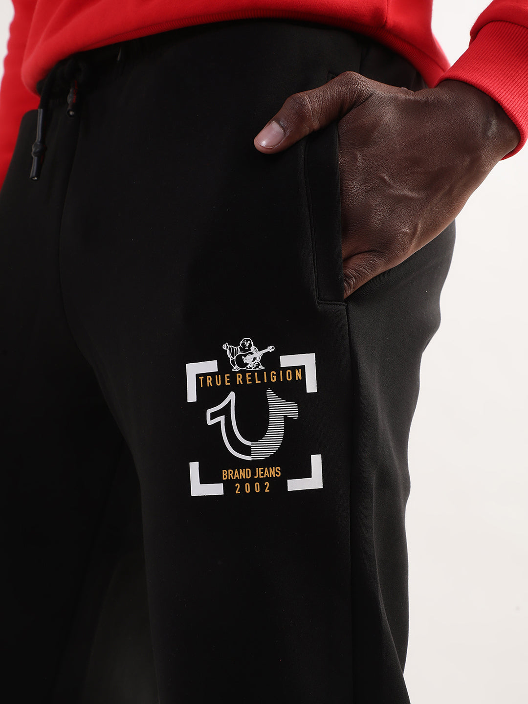 True Religion Jet Black Regular Fit Trackpants