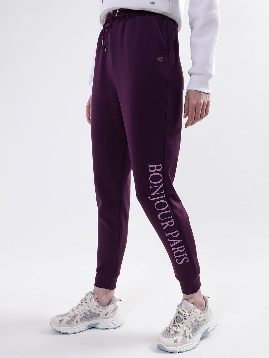 Elle Women Purple Solid Regular Fit Sweatpant