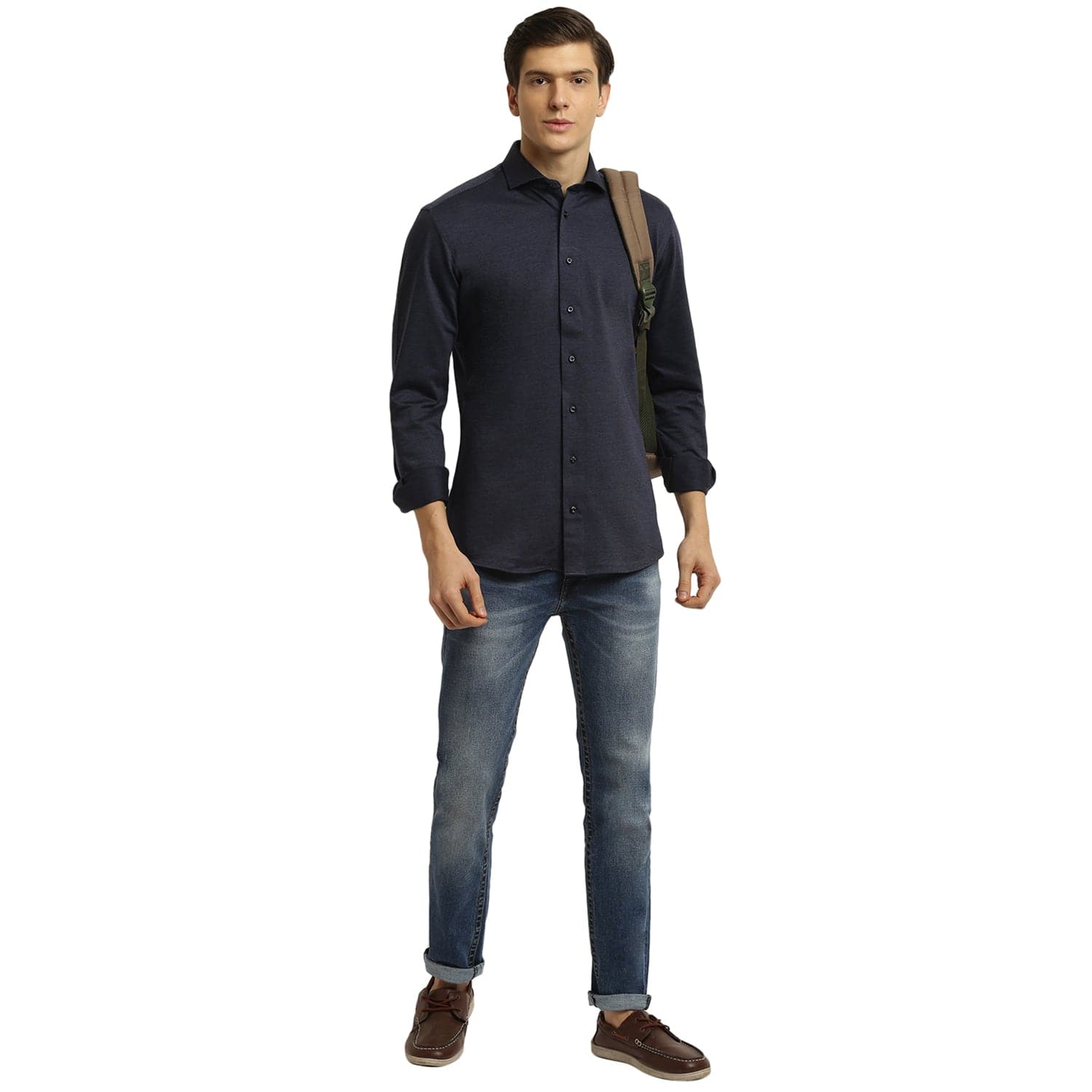 Bruun & Stengade Men Blue Collar Shirt