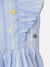 Elle Kids Girls Blue Striped Round Neck Short Sleeves Top