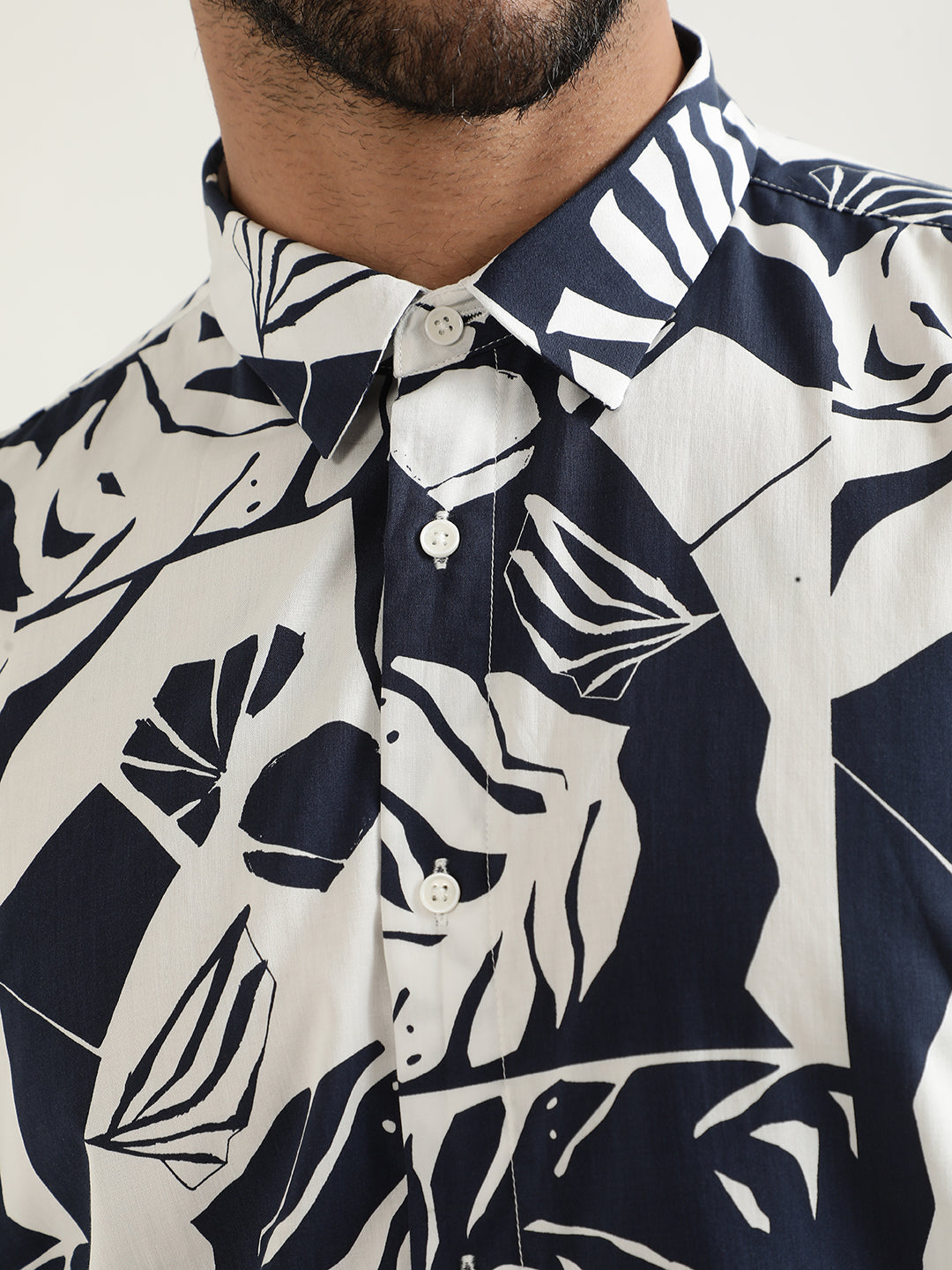Antony Morato Blue Printed Regular Fit Shirt