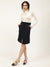 Centre Stage Women Navy Blue Solid Loose Fit Skirt