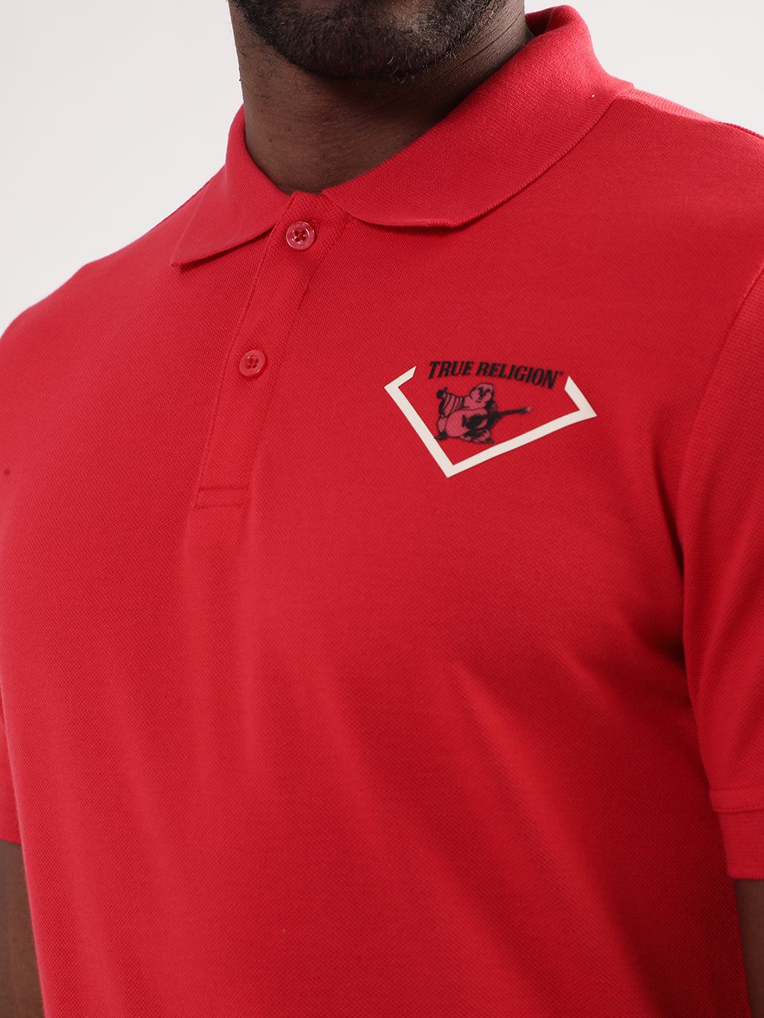 True Religion Chinese Red Regular Fit Polo T-Shirt