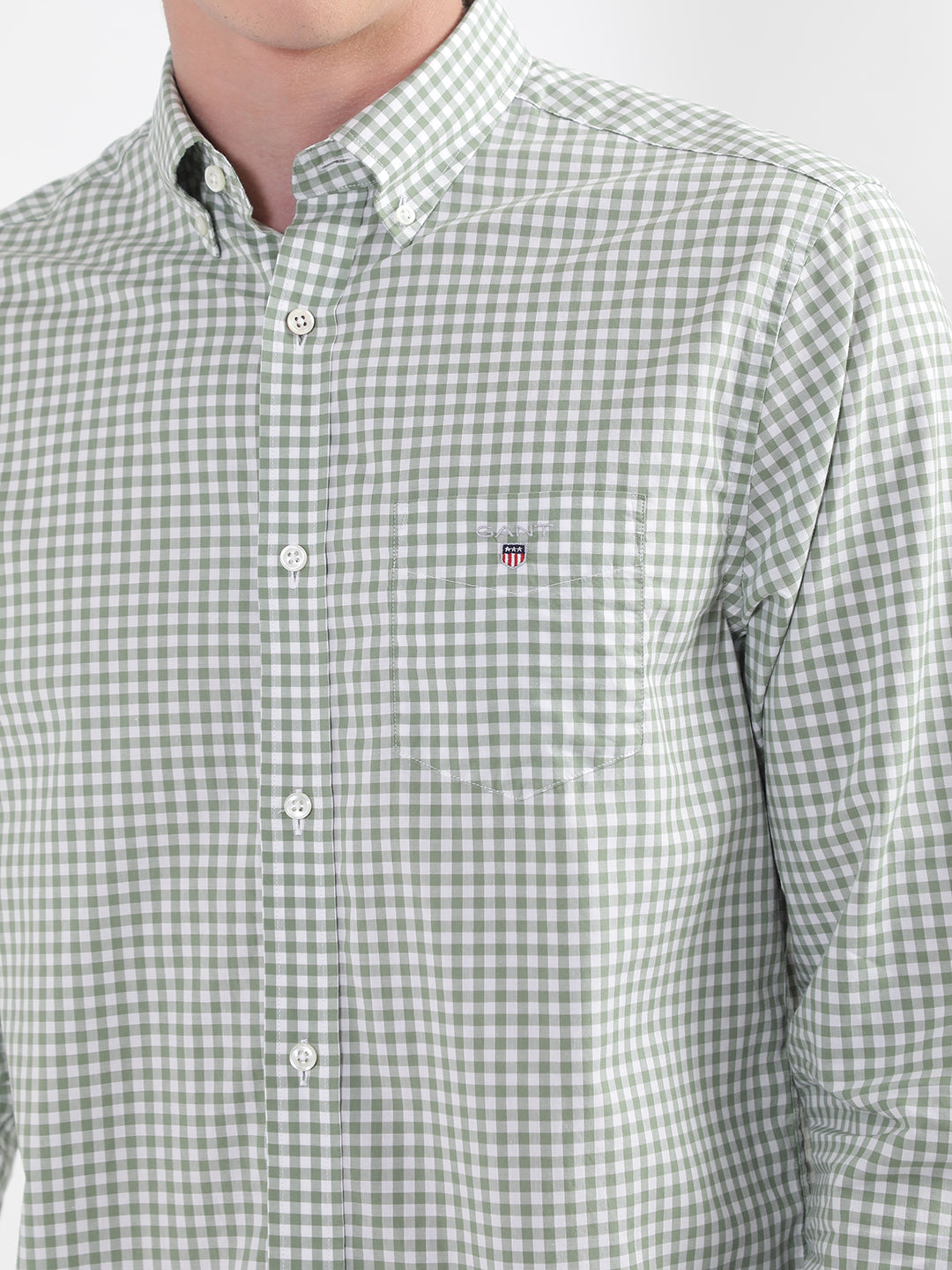 Gant Classic Broadcloth Gingham Checks Checked Button Down Collar Cotton Casual Shirt