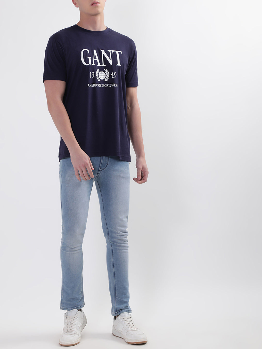 Gant Blue Retro Crest Logo Regular Fit T-Shirt