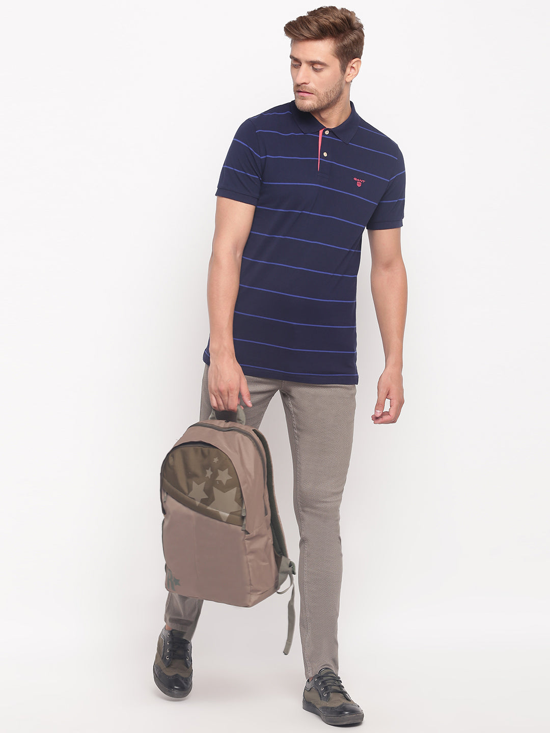 Lindbergh Men Beige Solid Regular Fit Trouser