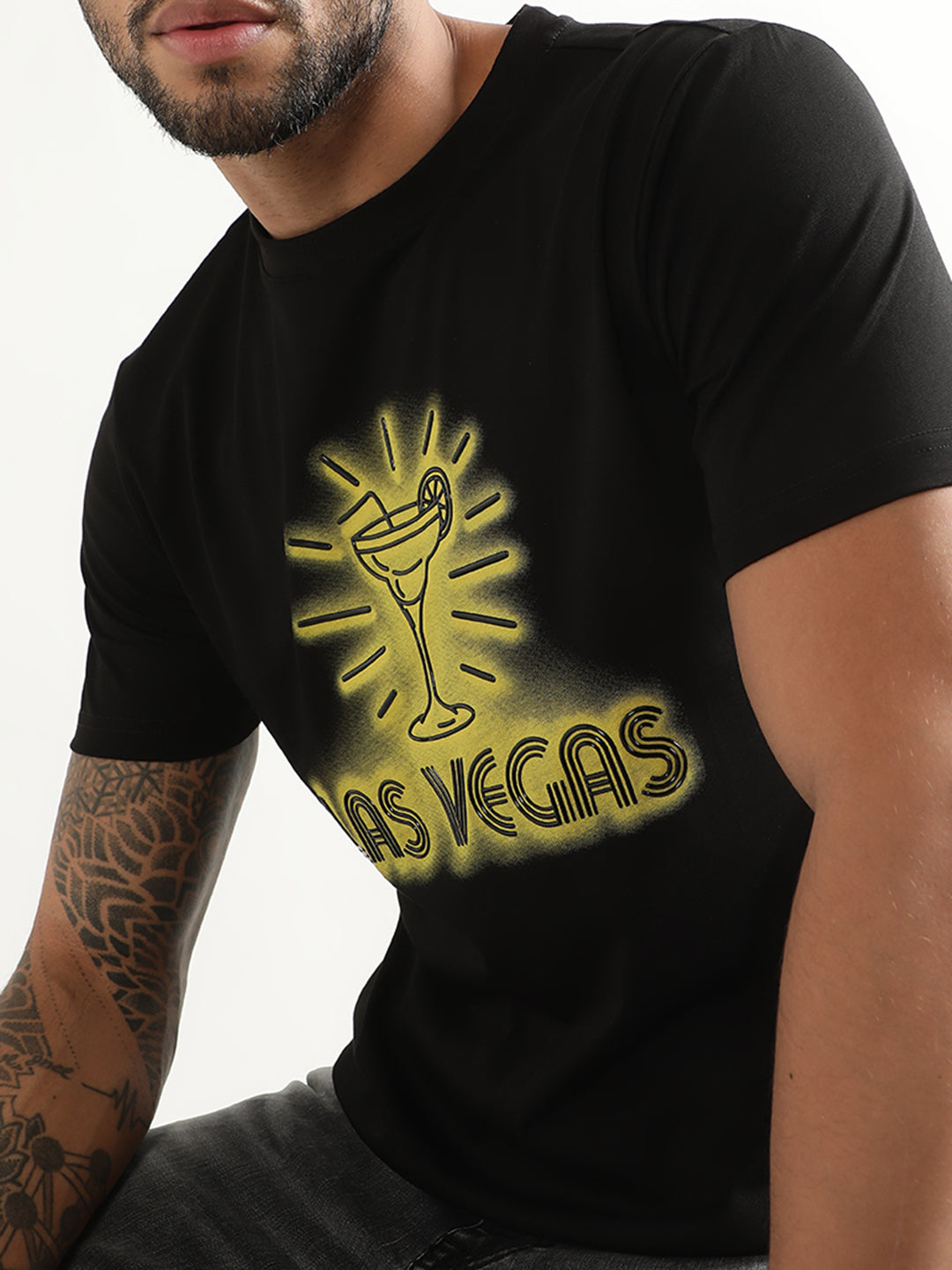 Antony Morato Black Printed Slim Fit T-Shirt