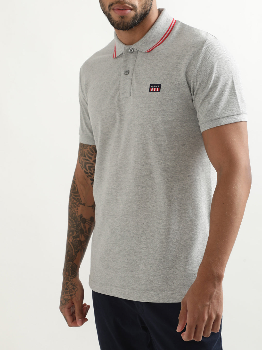 Gant Grey Regular Fit Polo T-Shirt
