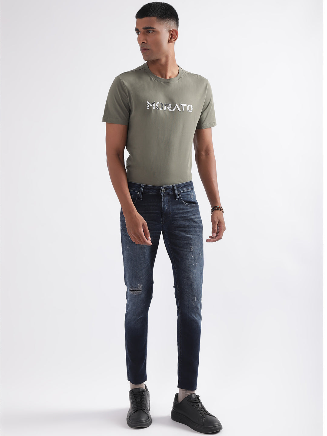 Antony Morato Men Super Skinny Fit Low Distress Heavy Fade Jeans