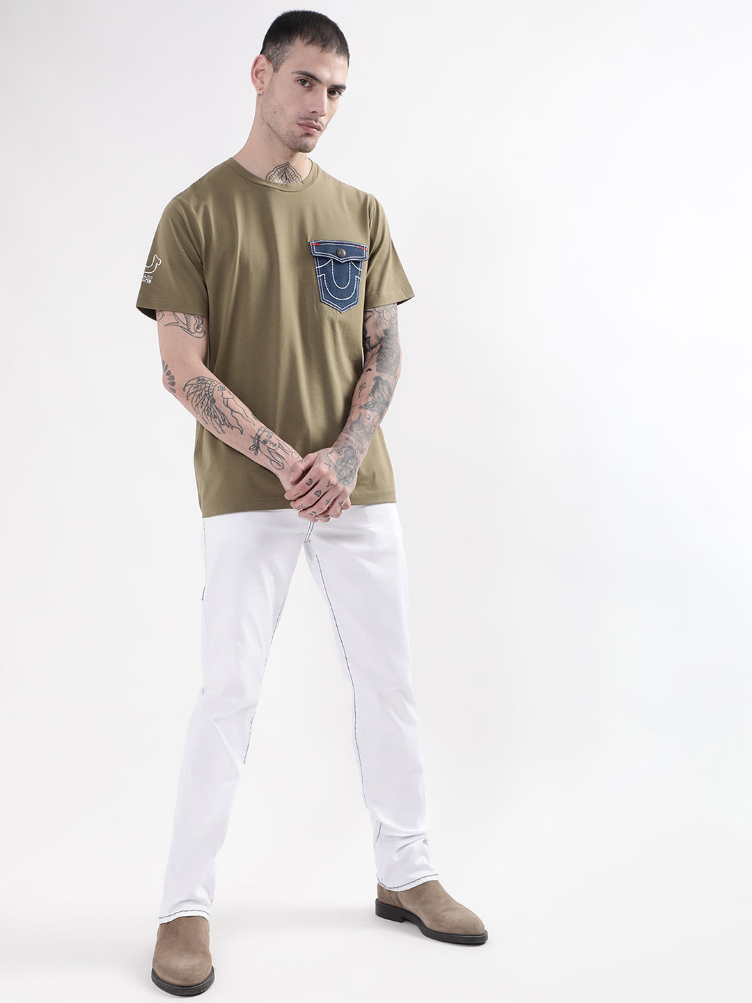 True Religion Olive Regular Fit T-Shirt