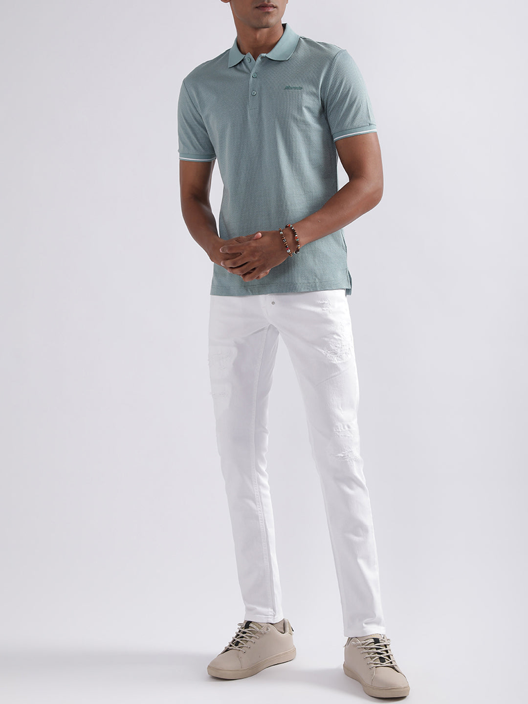 Antony Morato Turquoise Slim Fit Polo T-Shirt
