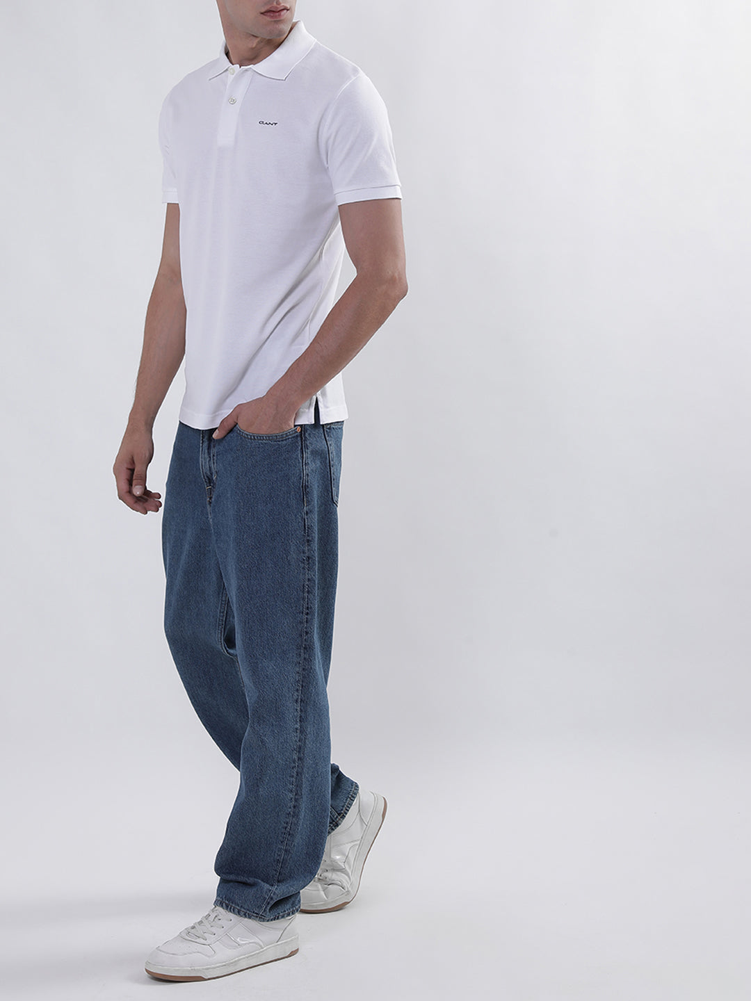 Gant White Regular Fit Polo T-Shirt