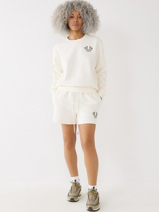 True Religion Women White Regular Fit Shorts