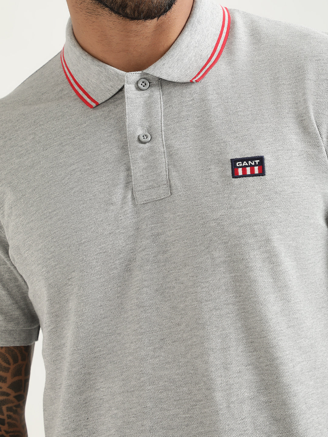 Gant Grey Regular Fit Polo T-Shirt