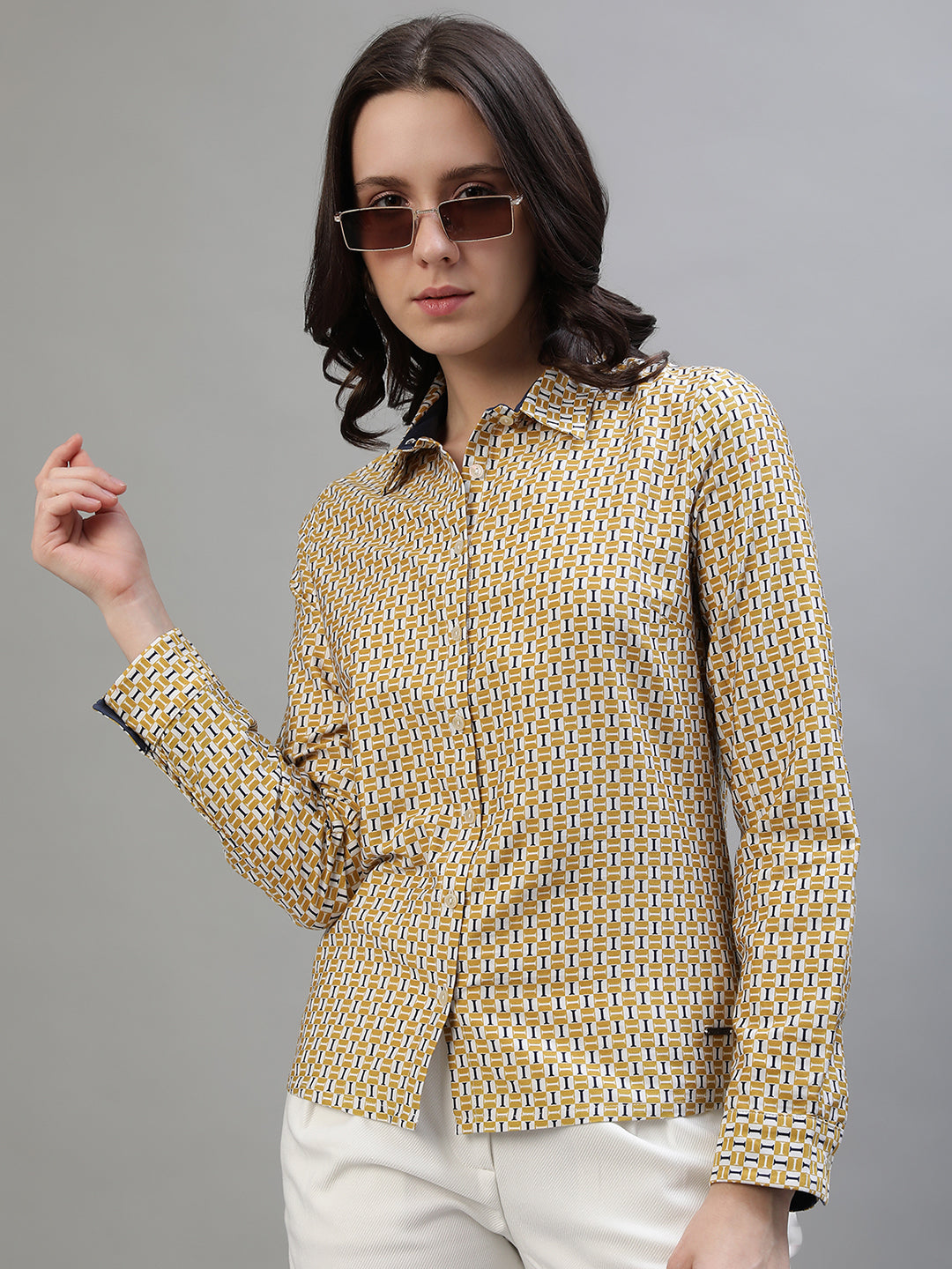 Iconic Women Multi Printed Round Neck Top