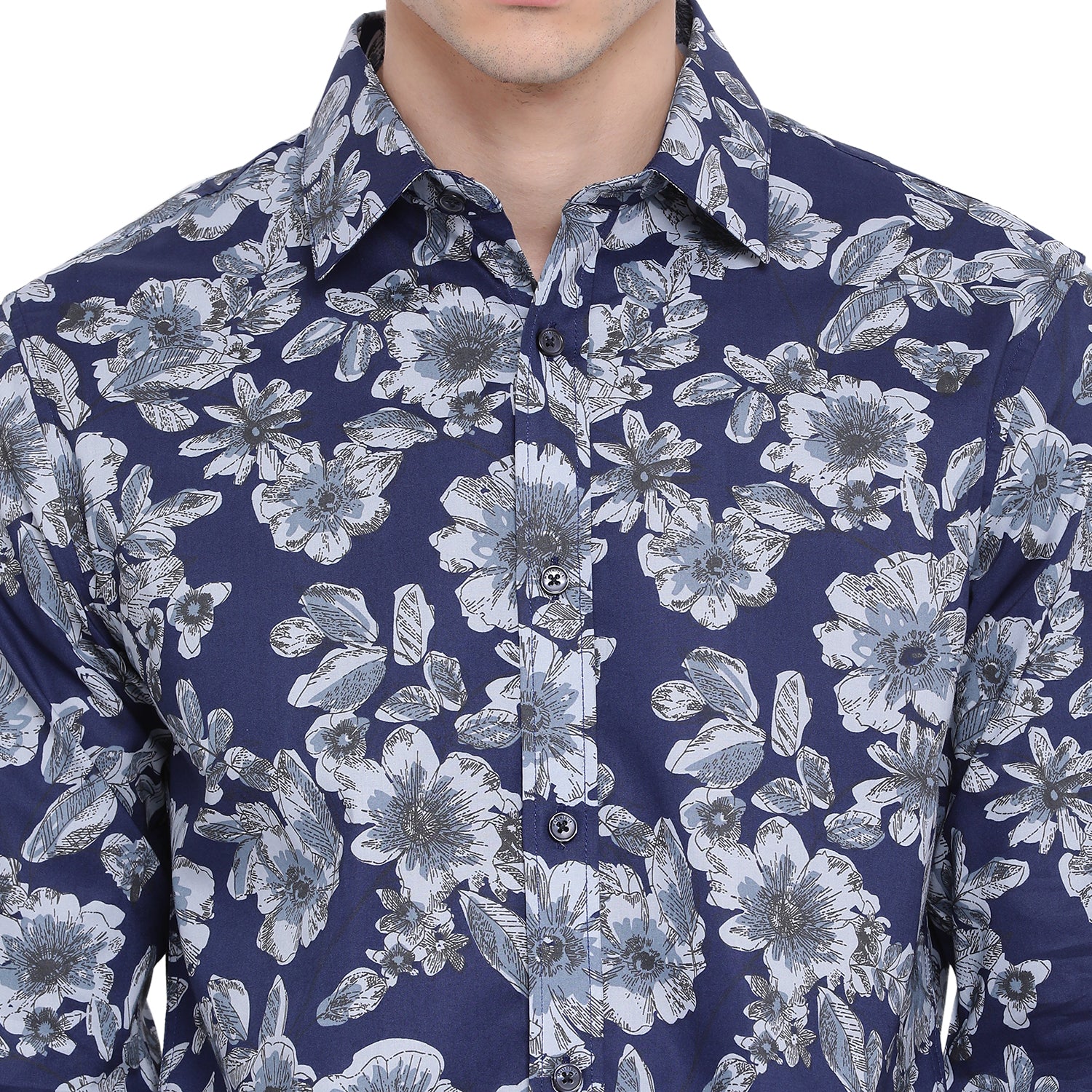 Matinique Men Blue Printed Collar Shirt
