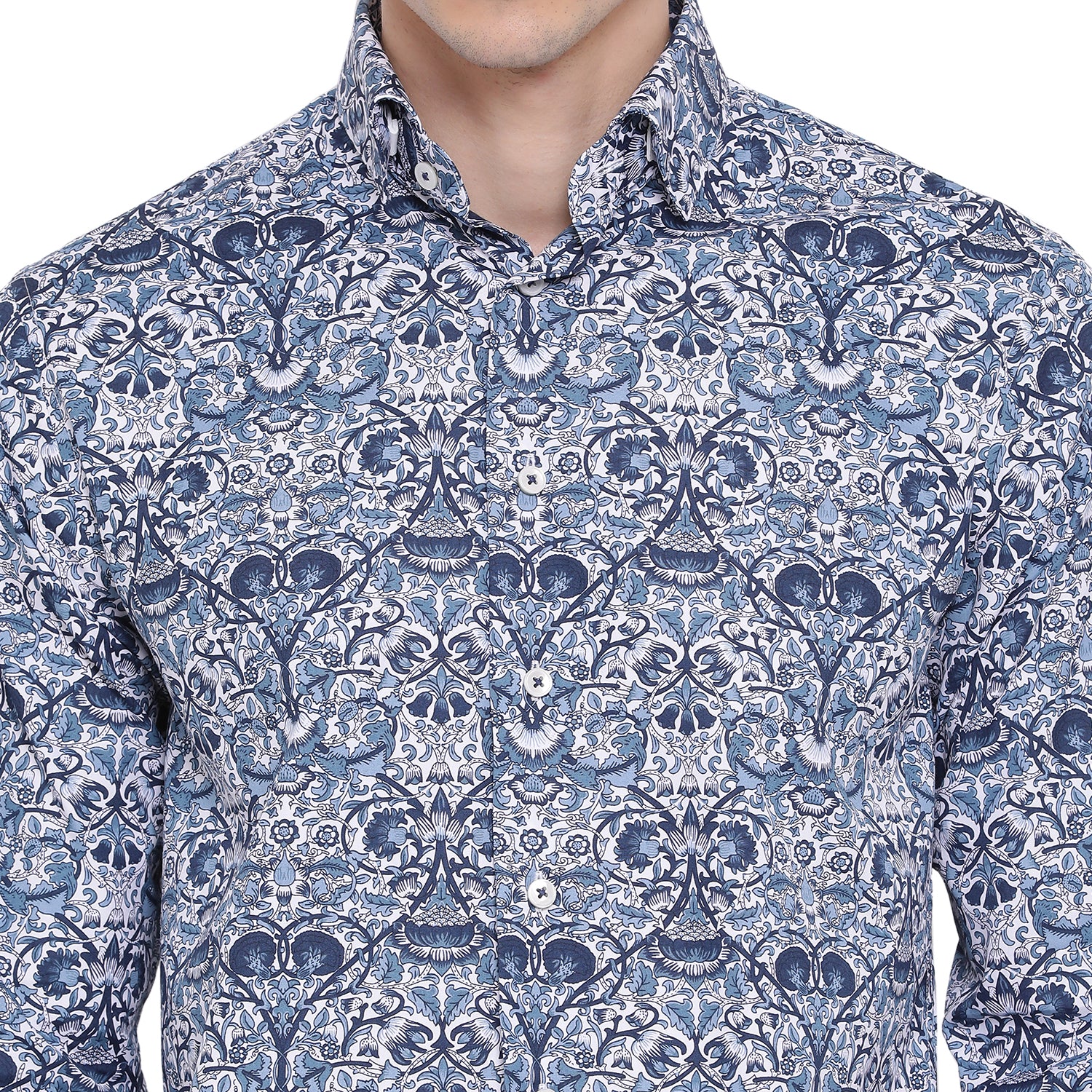 Matinique Men Blue Printed Collar Shirt