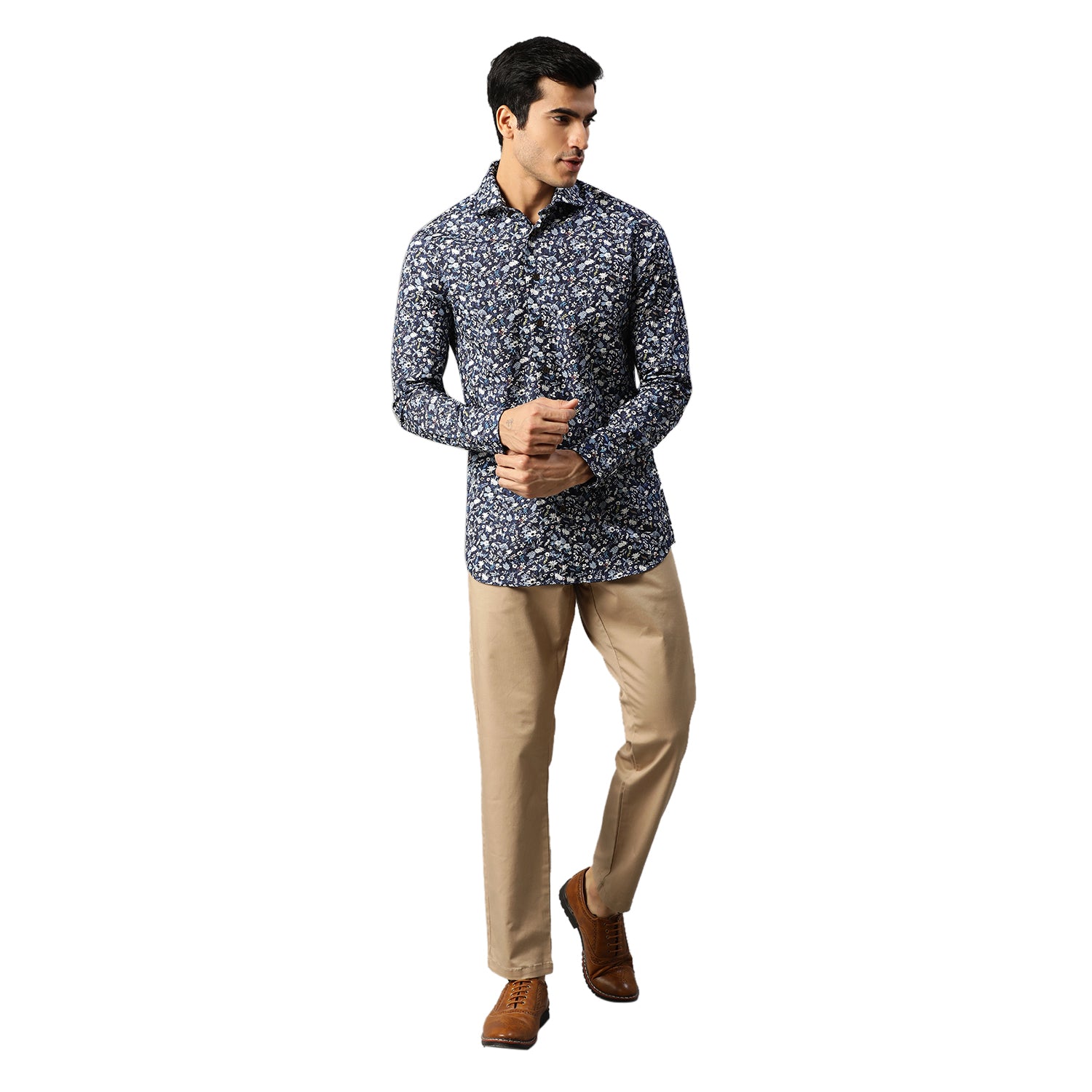 Matinique Men Navy Printed Collar Shirt