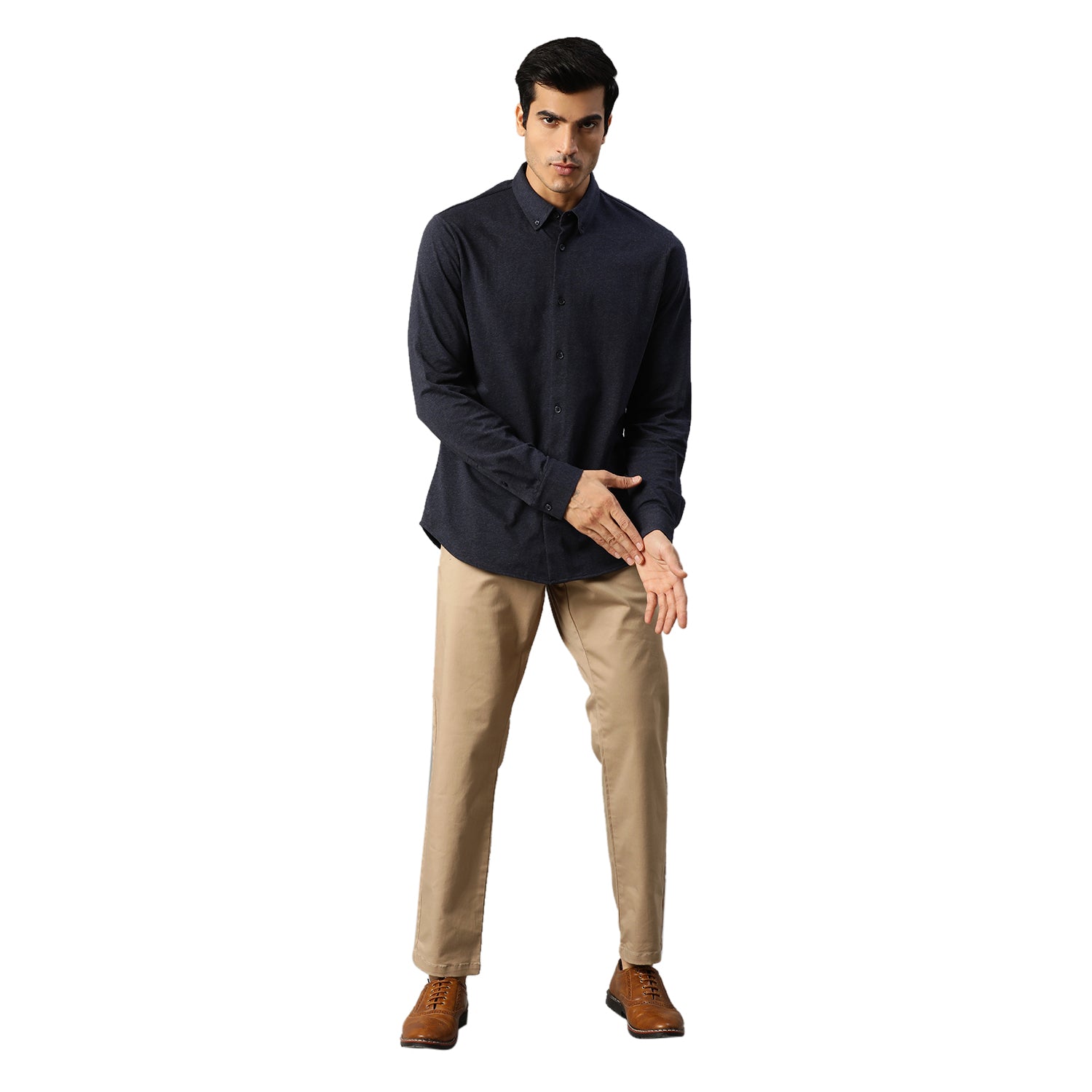 Matinique Men Navy Solid Collar Shirt