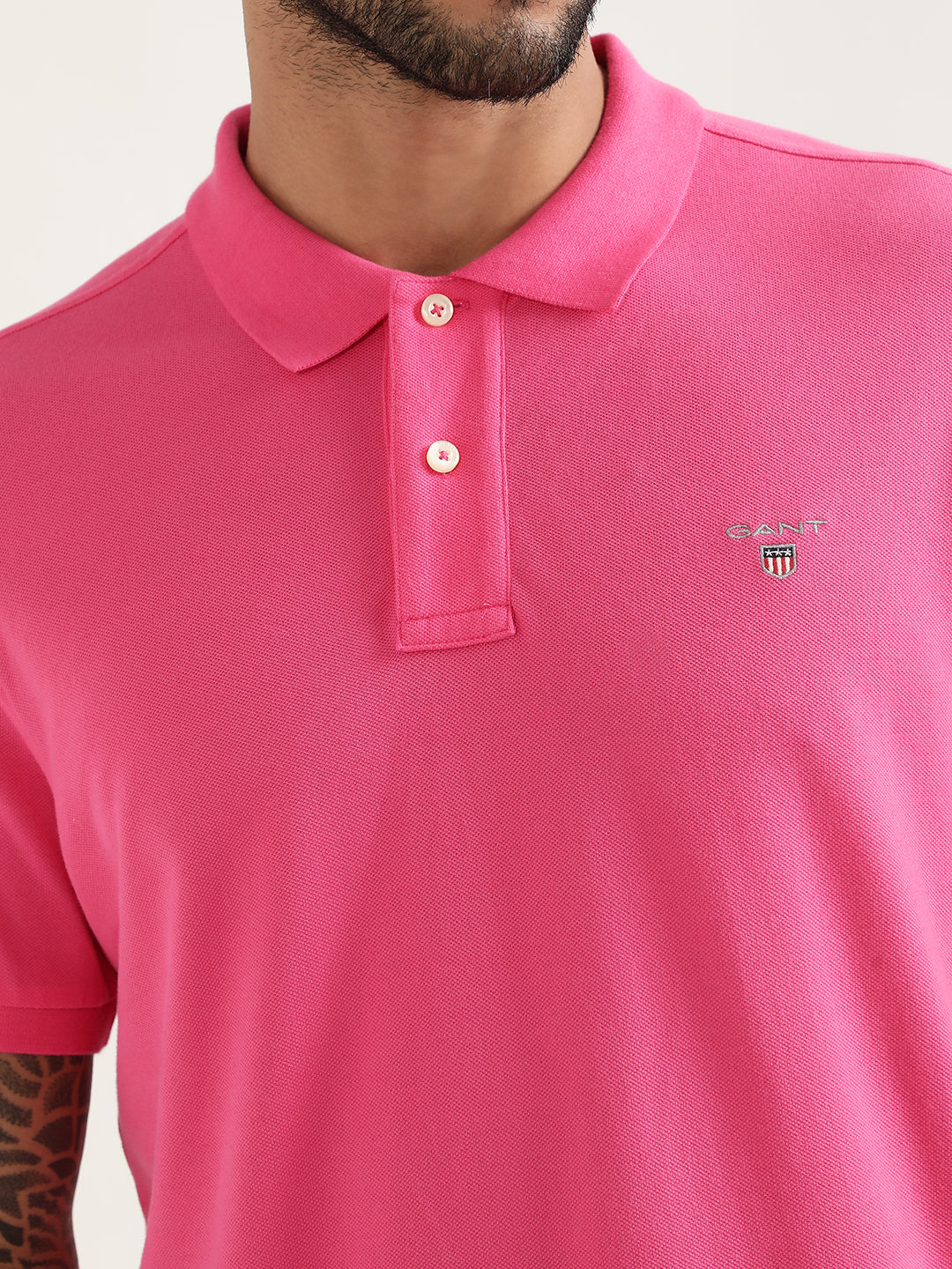 Gant Pink Original Regular Fit Pique Polo T-Shirt