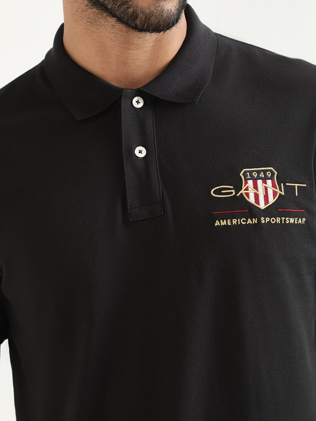 Gant Black Logo Regular Fit Polo T-Shirt