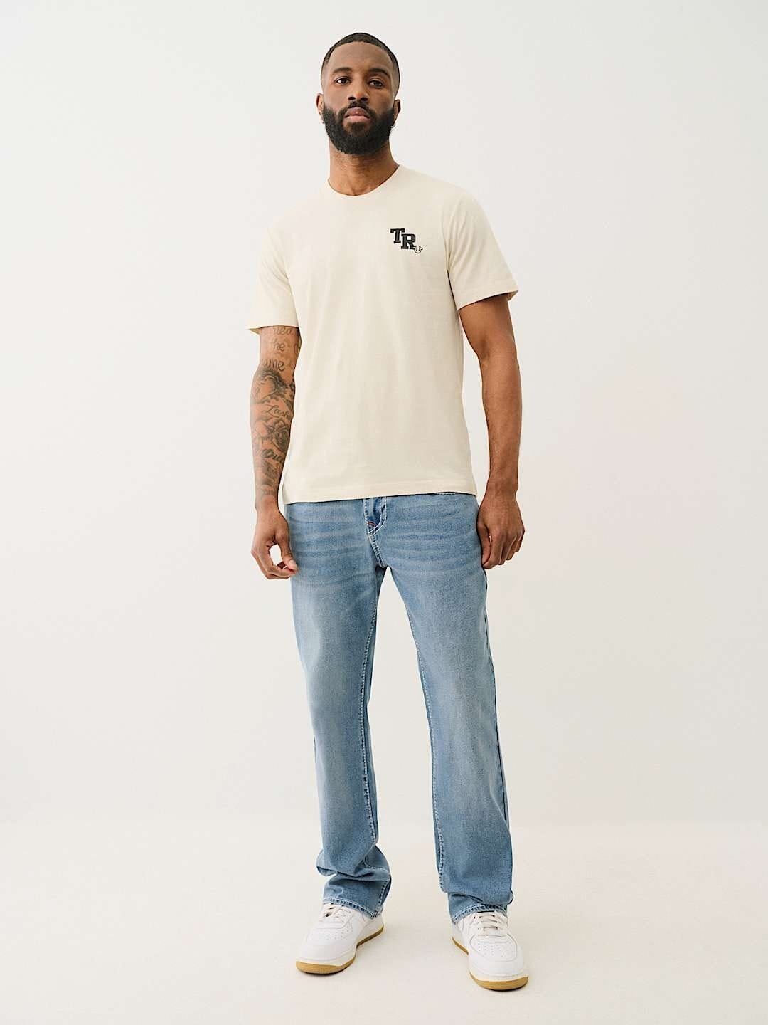 True Religion Men BIG T Billy Bootcut Fit Medium Wash Jeans