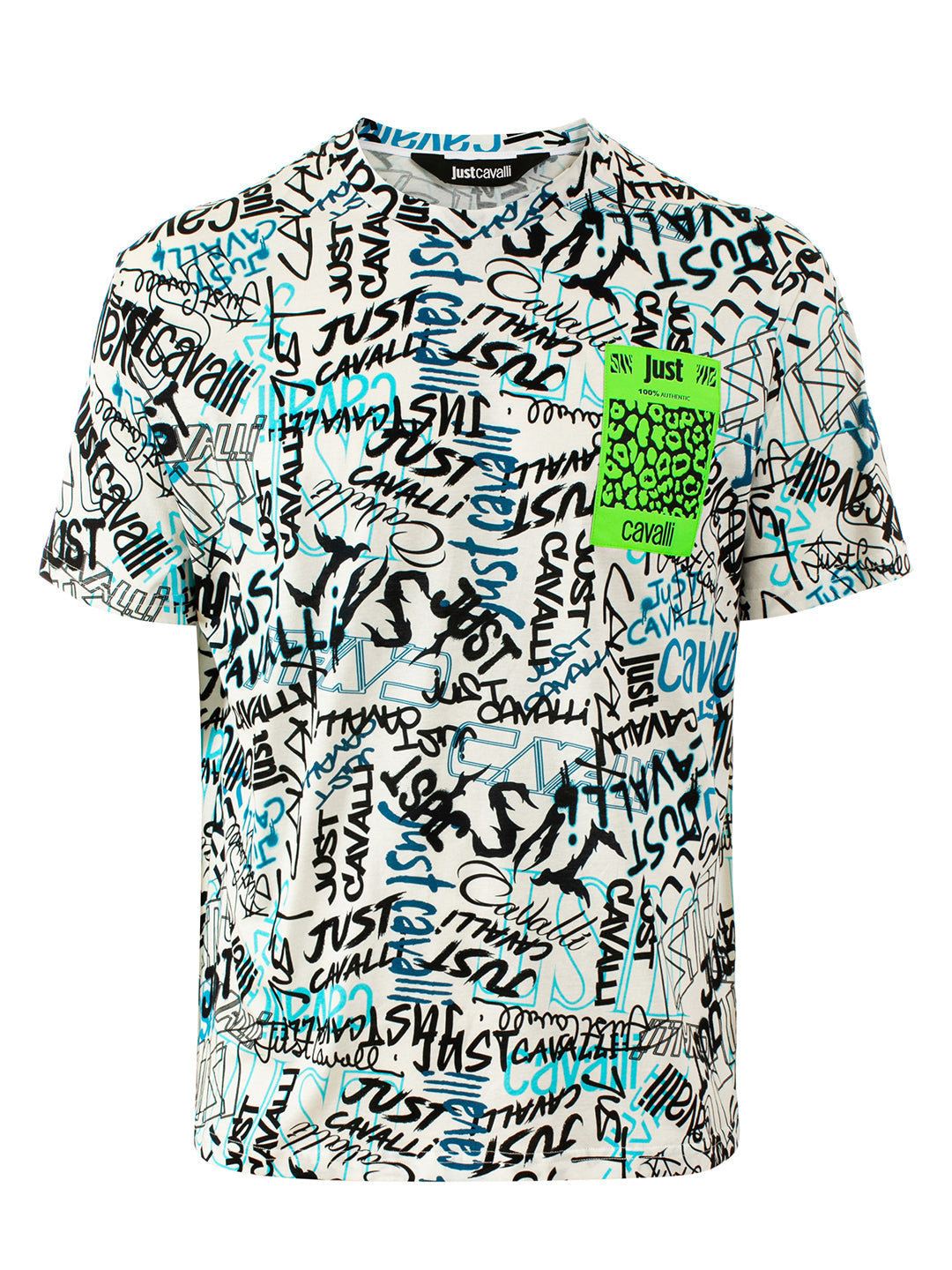 Just Cavalli White Logo Slim Fit T-Shirt