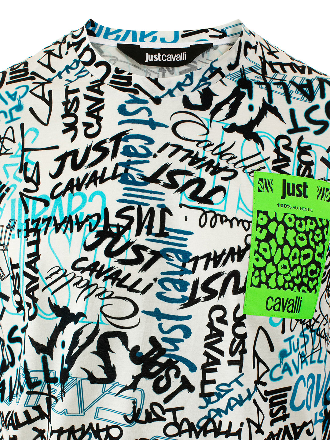 Just Cavalli White Logo Slim Fit T-Shirt