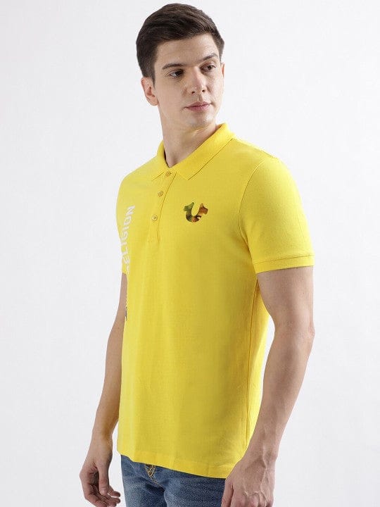 True Religion Men Yellow Polo Tshirt
