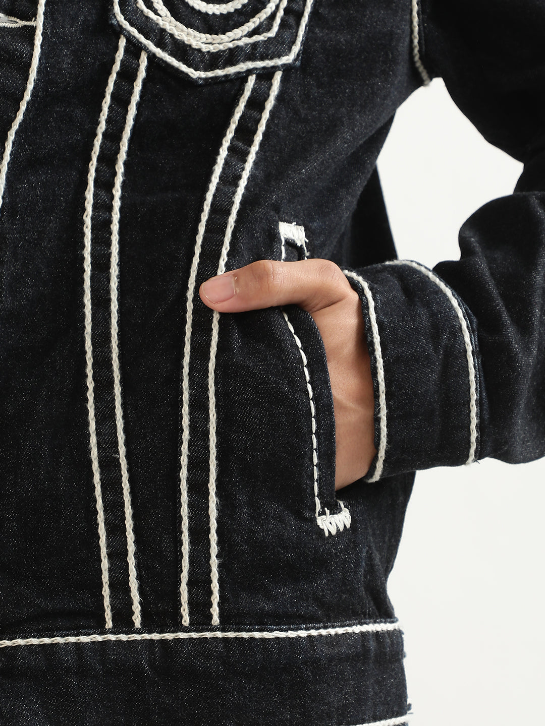 True Religion Lightweight Rope Stitch Denim Jacket