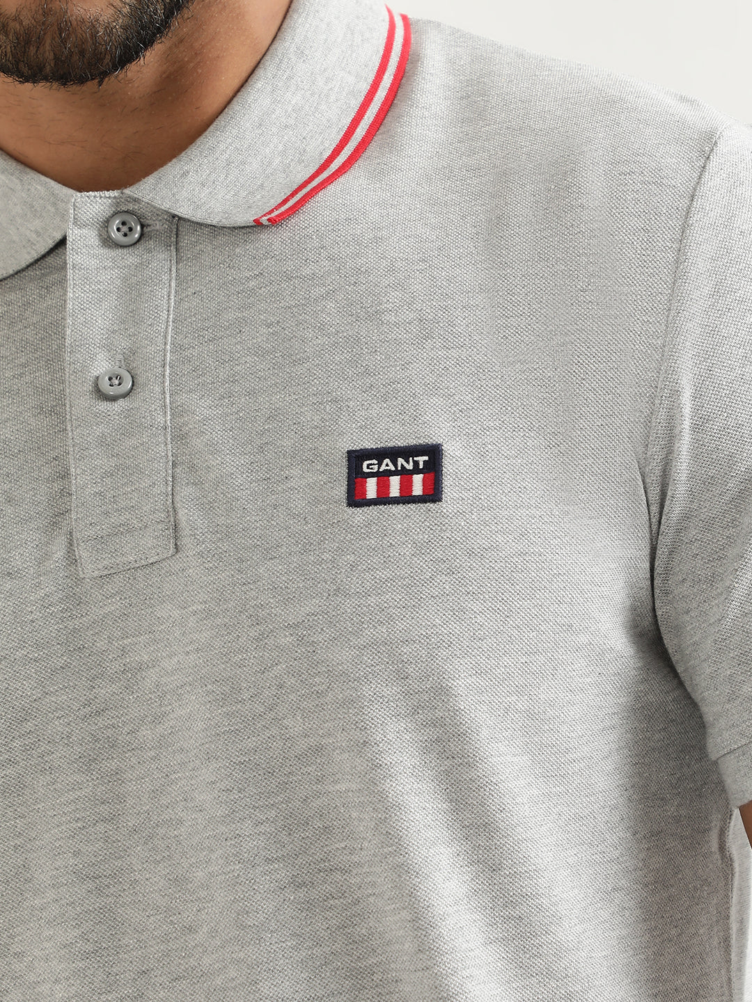 Gant Grey Regular Fit Polo T-Shirt