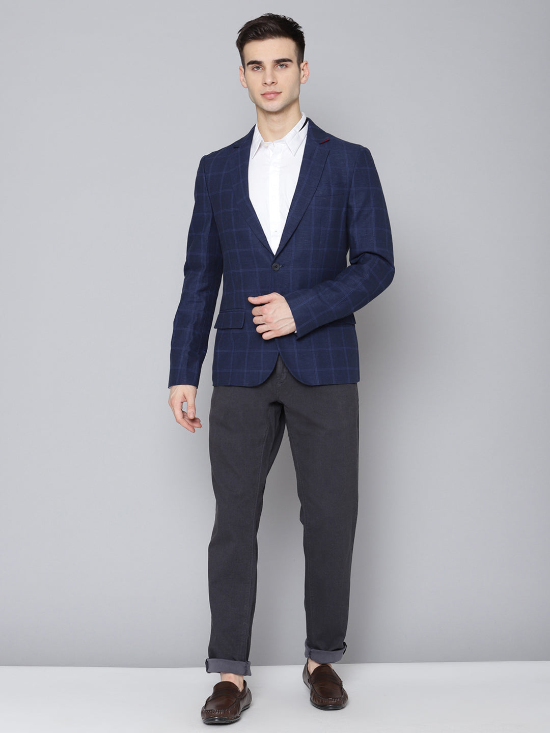 Antony Morato Men Blue Solid Collar Blazer