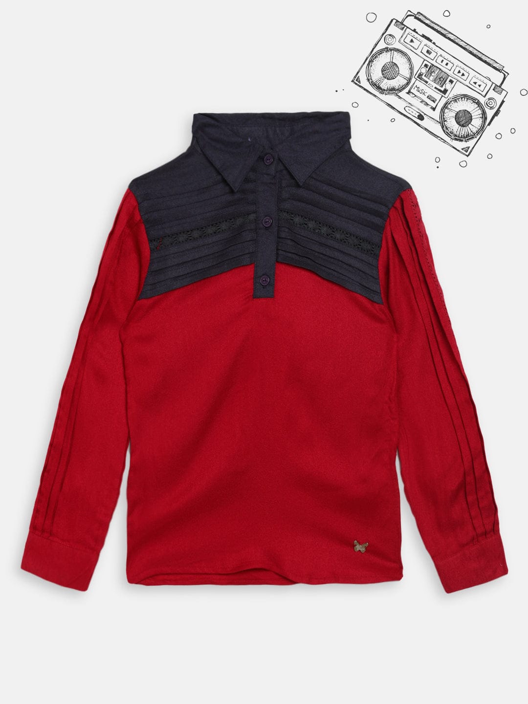 Blue Giraffe Girls Top