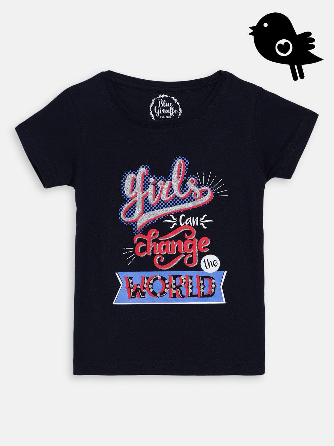 Blue Giraffe Girls Tshirt