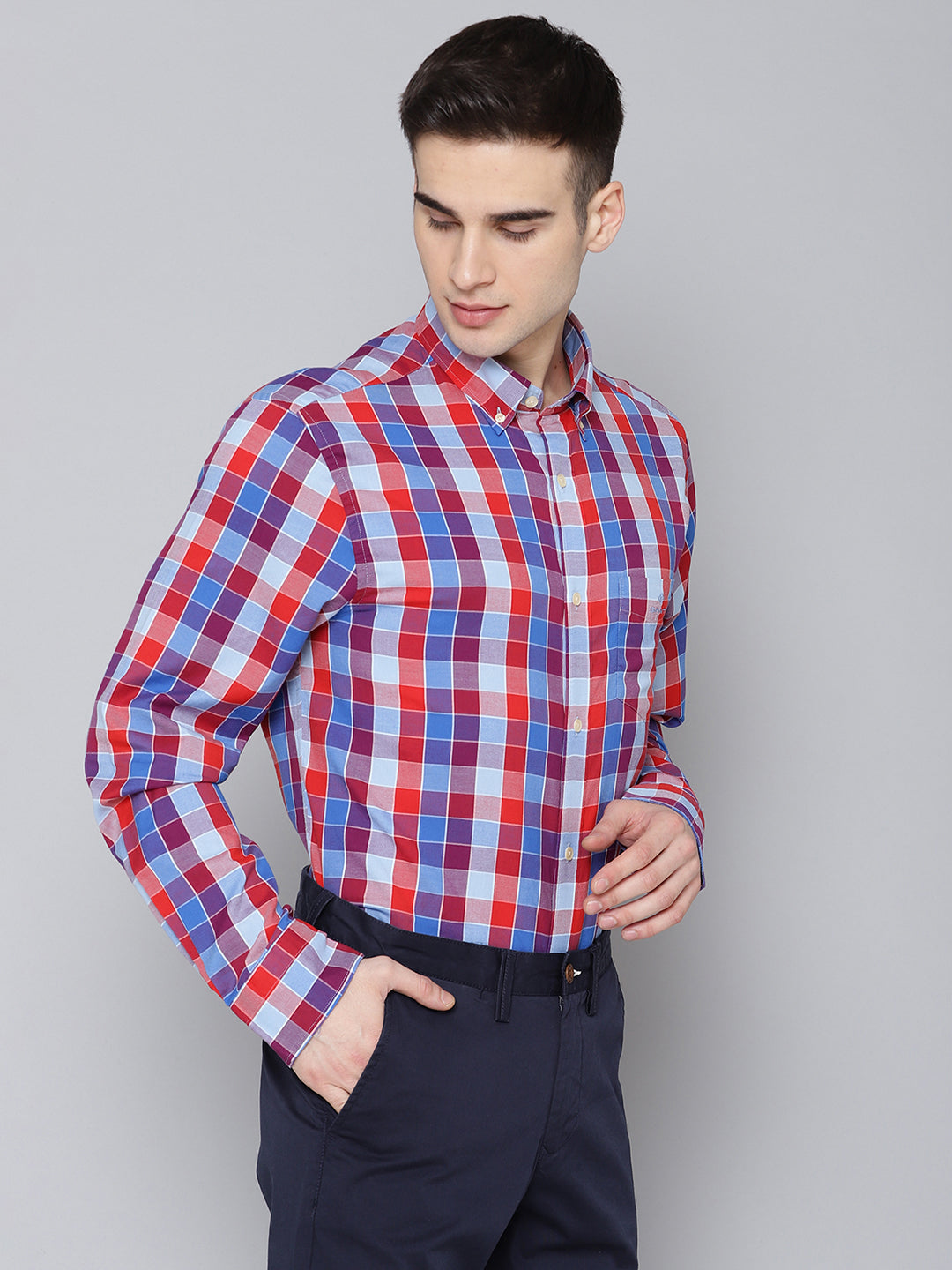 Gant Men Red Checked Collar Shirt