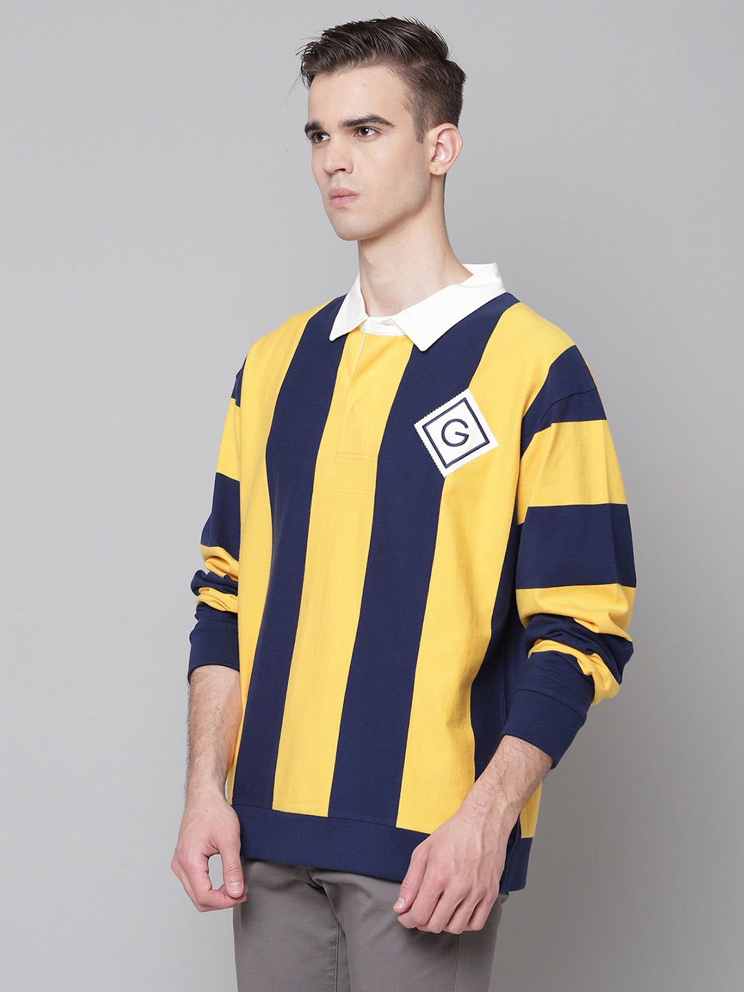 Gant Men Yellow Striped Polo TShirt