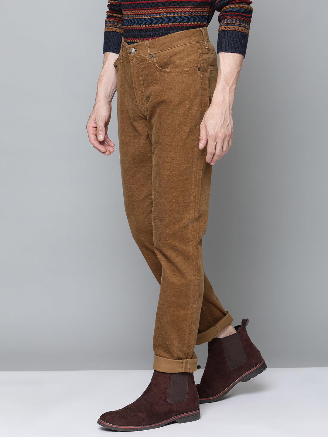 Gant Men Orange Solid Slim Fit Trouser