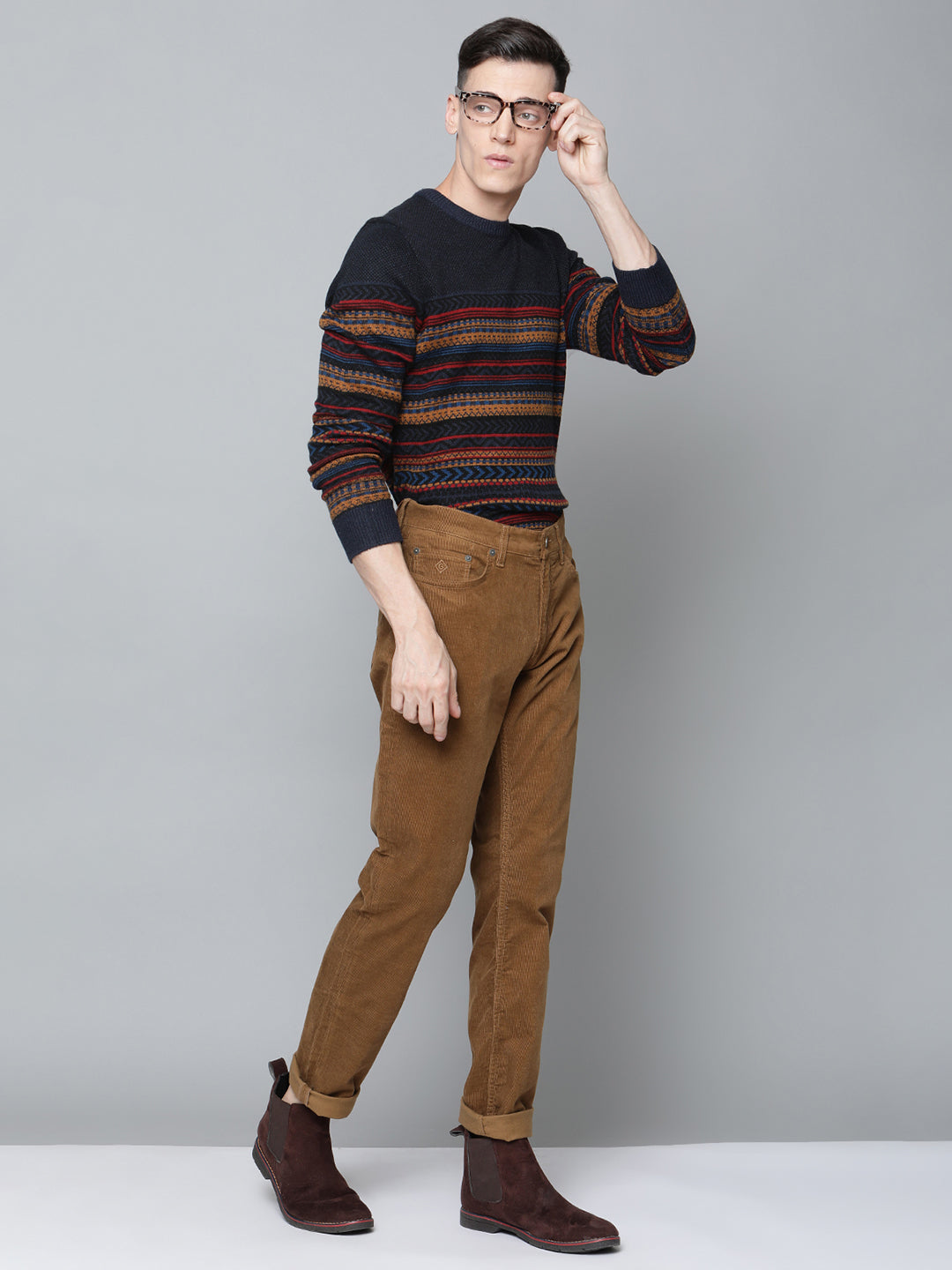 Gant Men Orange Solid Slim Fit Trouser