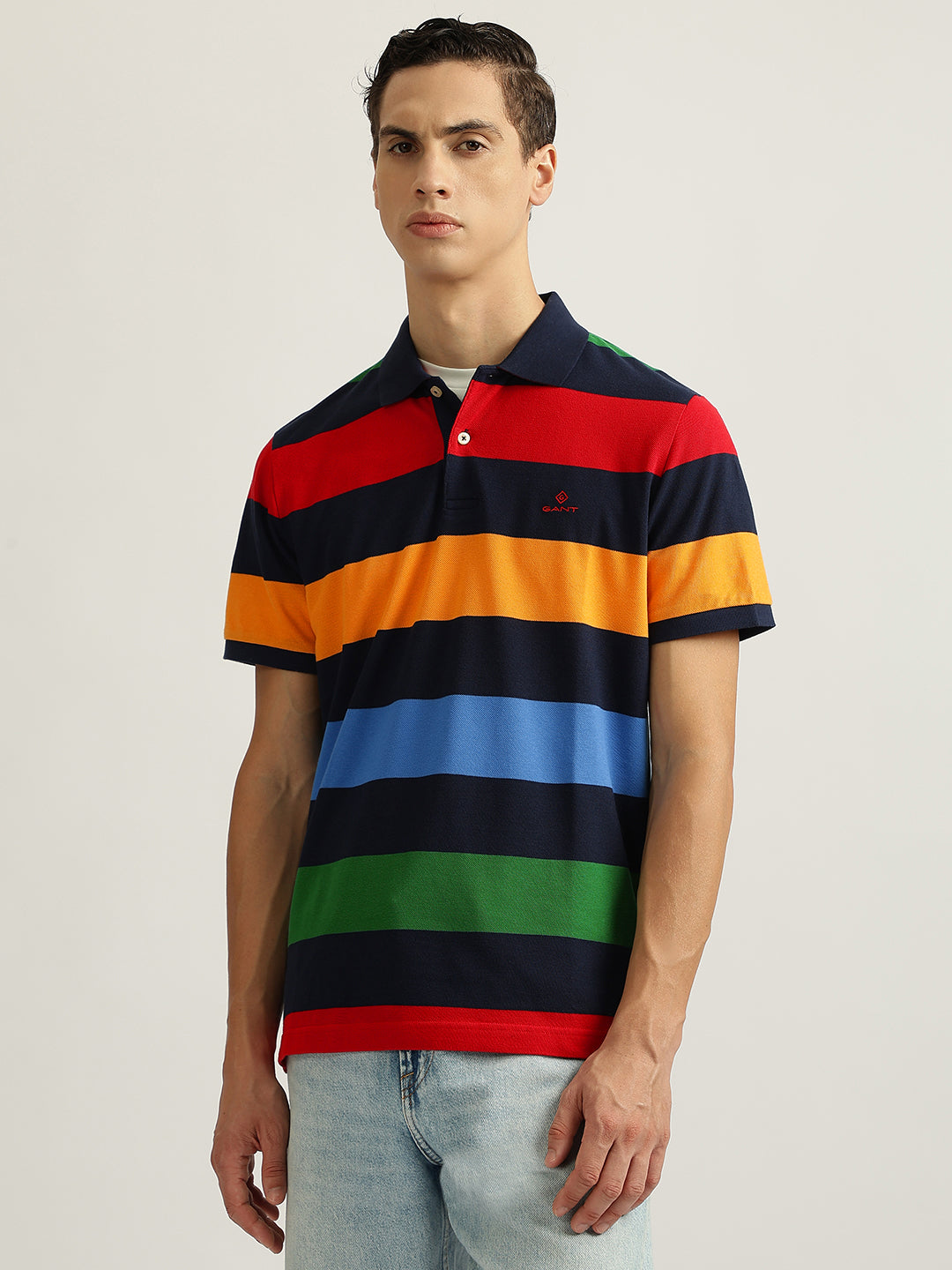Gant Multi Striped Regular Fit Polo T-Shirt