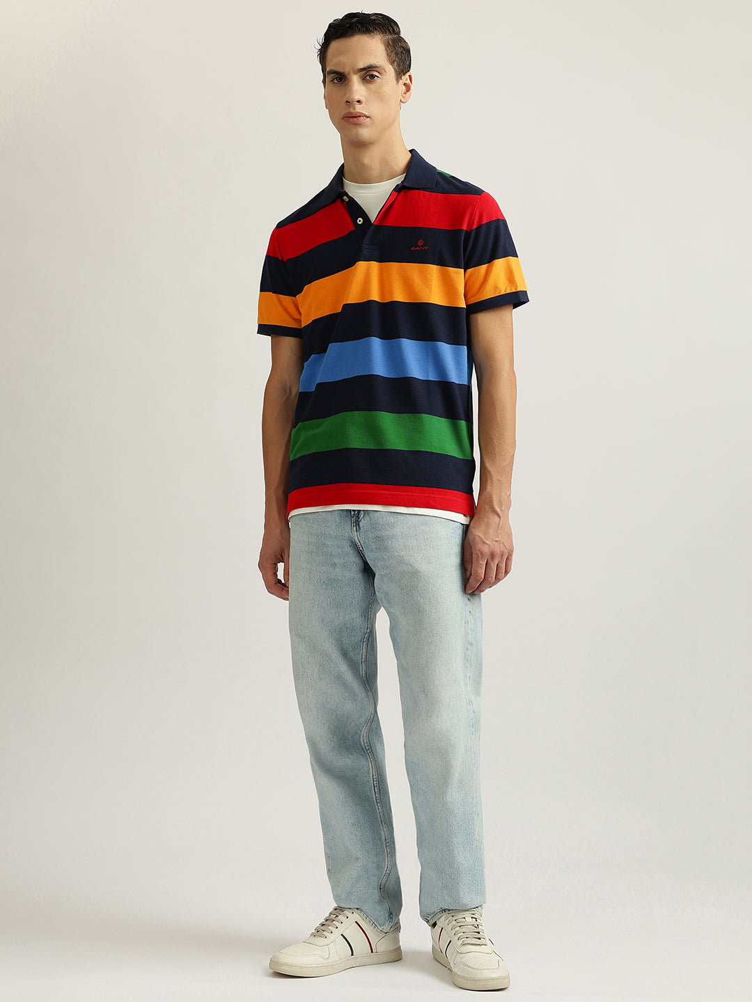 Gant Multi Striped Regular Fit Polo T-Shirt