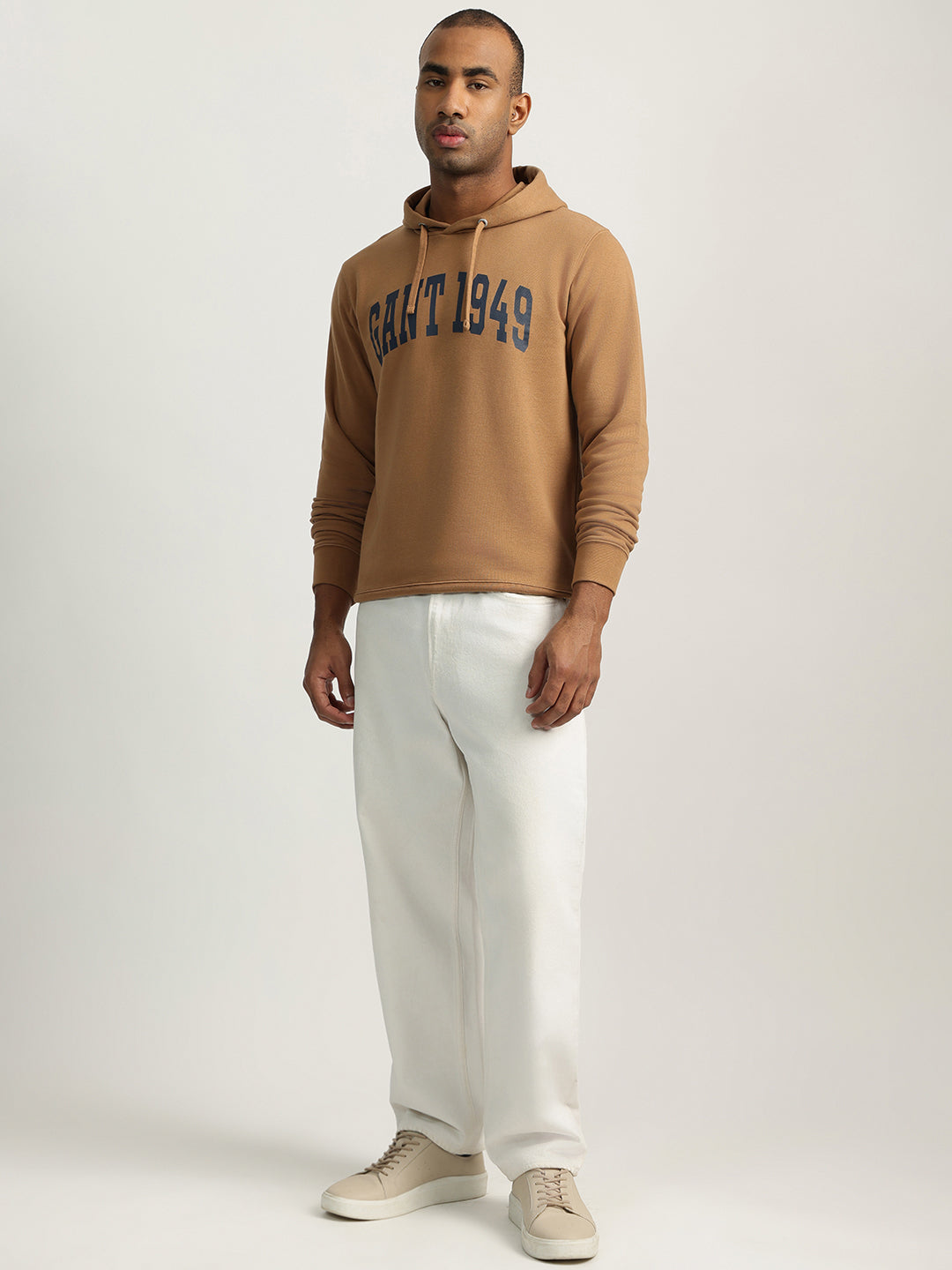 Gant Men Red Solid Hooded Sweatshirt