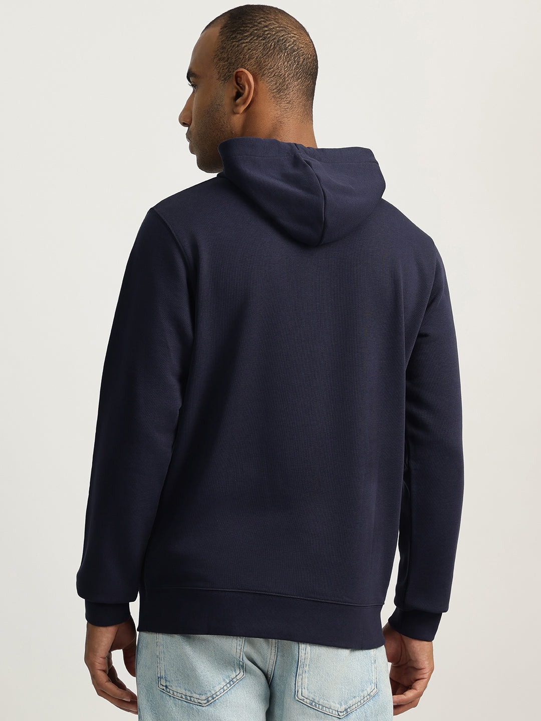 Gant Men Blue Solid Hooded Sweatshirt